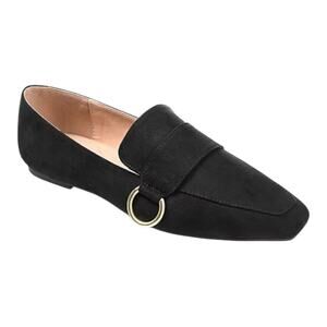 Journee Collection Women's Benntly Square Toe Slip On Loafers Black Size 6 M
